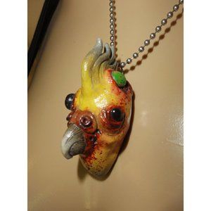 Zombie Cockatiel Pendant bird goth gothic rockabilly psychobilly horror